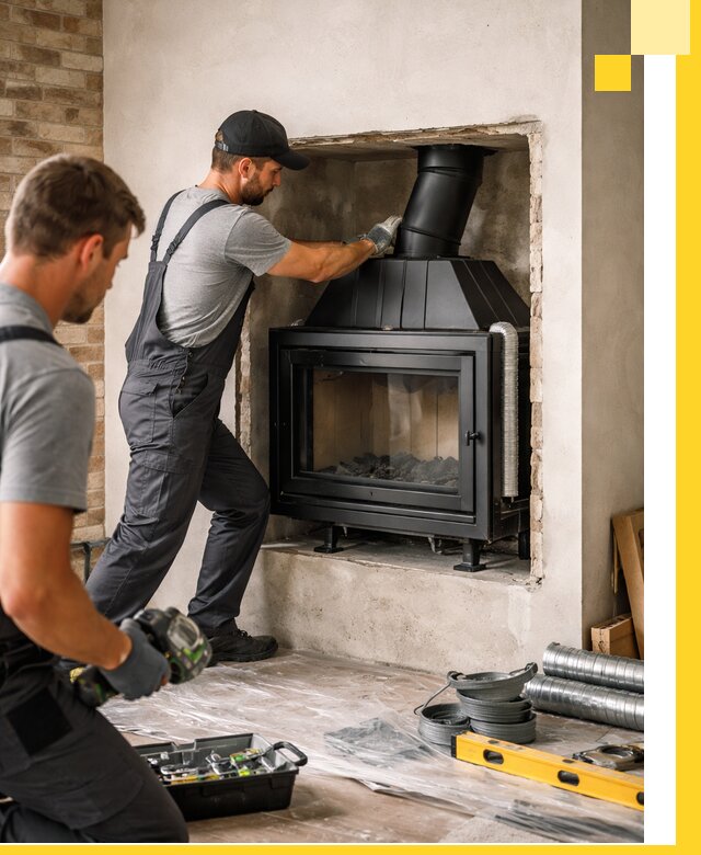 Установка каминных топок в Сосновом Боре: монтаж, подключение