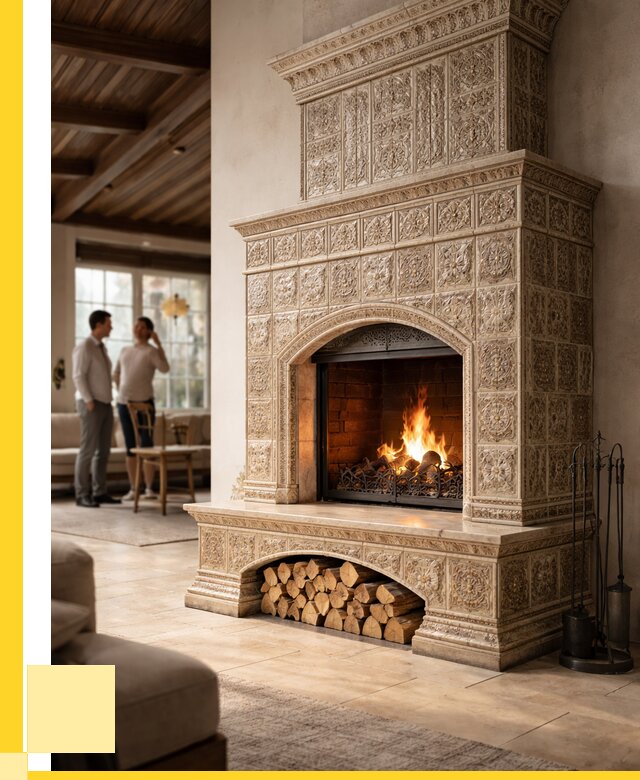 Купить изразцовый камин в Сосновом Боре от 253950 р. | ЭриданСнб