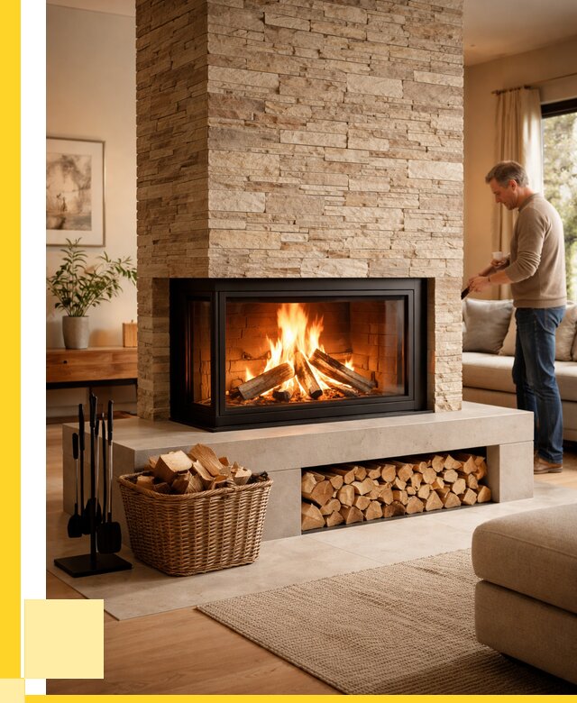 Дровяной камин под ключ в Сосновом Боре от 203160 р. | ЭриданСнб