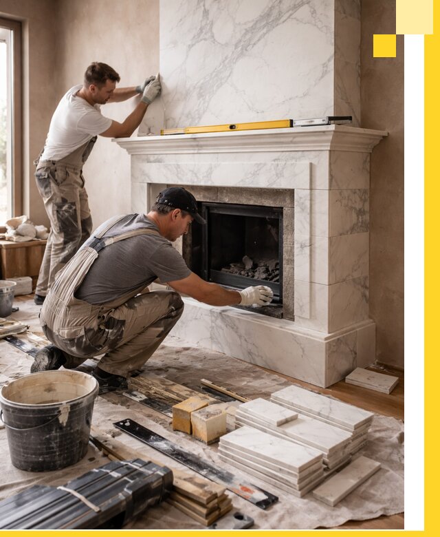 Отделка каминов в Сосновом Боре качественные облицовочные работы