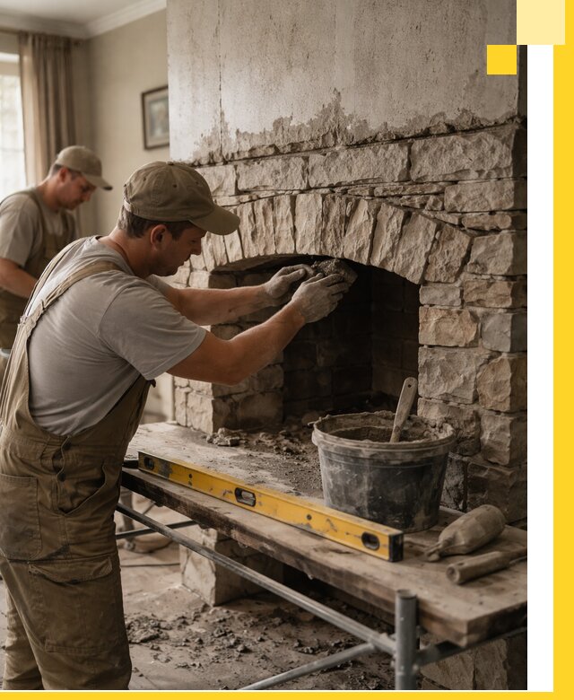 Изготовление каминов под ключ в Сосновом Боре, монтаж и отделка