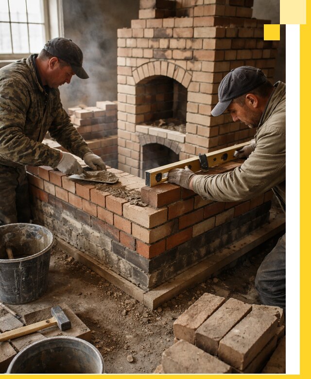 Изготовление и монтаж печей и каминов из кирпича в Сосновом Боре