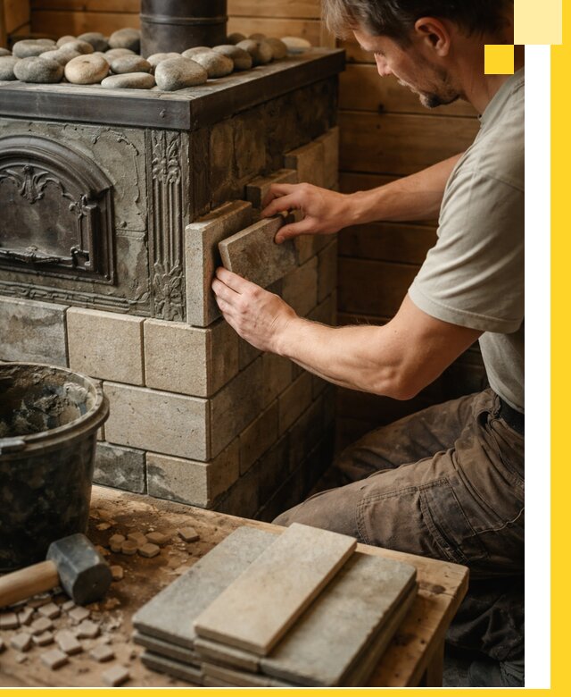 Облицовка банных печей в Сосновом Боре профессиональная отделка