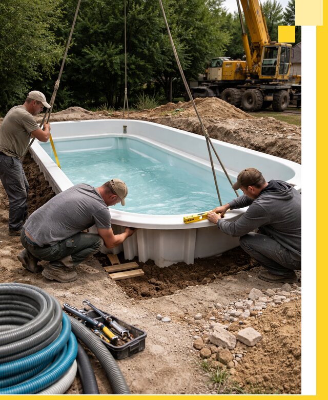 Установка и монтаж композитных бассейнов под ключ в Сосновом Боре