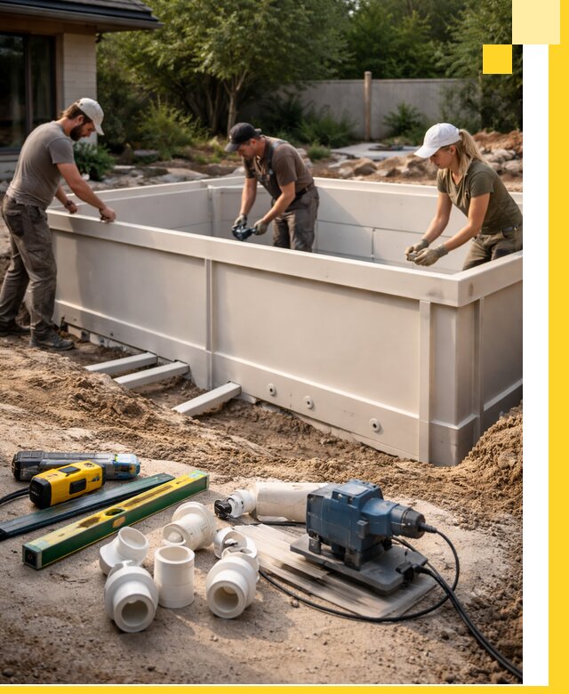 Установка полипропиленовых бассейнов под ключ в Сосновом Боре