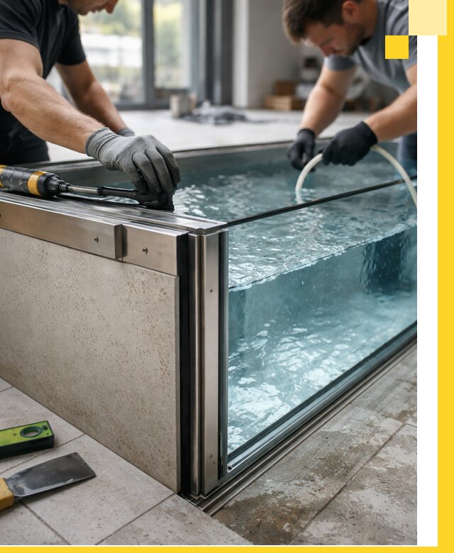 Проектирование и монтаж стеклянных бассейнов в Сосновом Боре