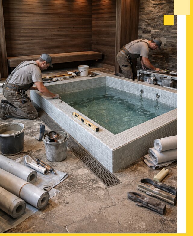 Установка и строительство бассейнов для сауны в Сосновом Боре