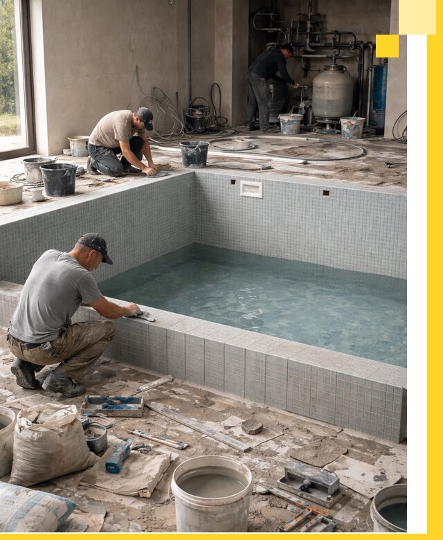 Строительство и монтаж бассейнов в помещении в Сосновом Боре