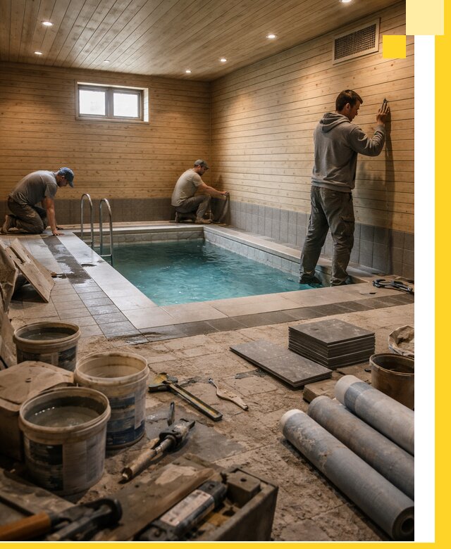 Строительство бани с бассейном и сауной под ключ в Сосновом Боре