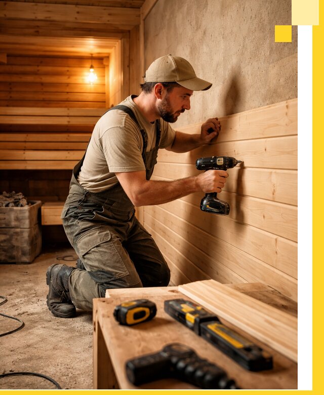 Профессиональная внутренняя отделка бани в Сосновом Боре под ключ