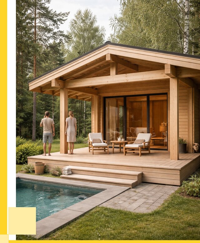 Бани с террасой под ключ в Сосновом Боре от 609480 р. | ЭриданСнб