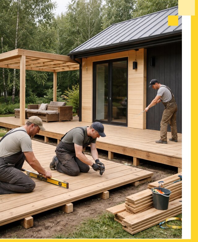 Строительство бань с террасой и бассейном под ключ в Сосновом Боре