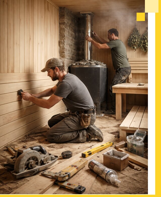 Полное строительство и оснащение парных под ключ в Сосновом Боре