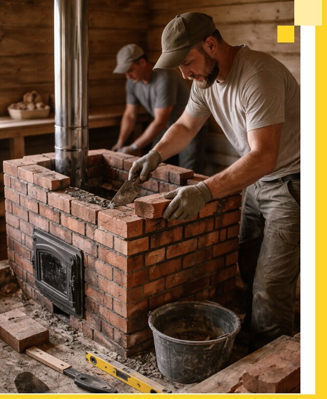 Кирпичные печи для бани под ключ в Сосновом Боре, проект и монтаж