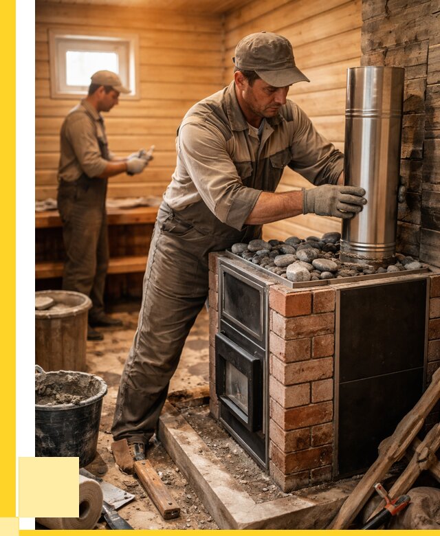 Монтаж печи в бане под ключ в Сосновом Боре от 20316 р. | ЭриданСнб