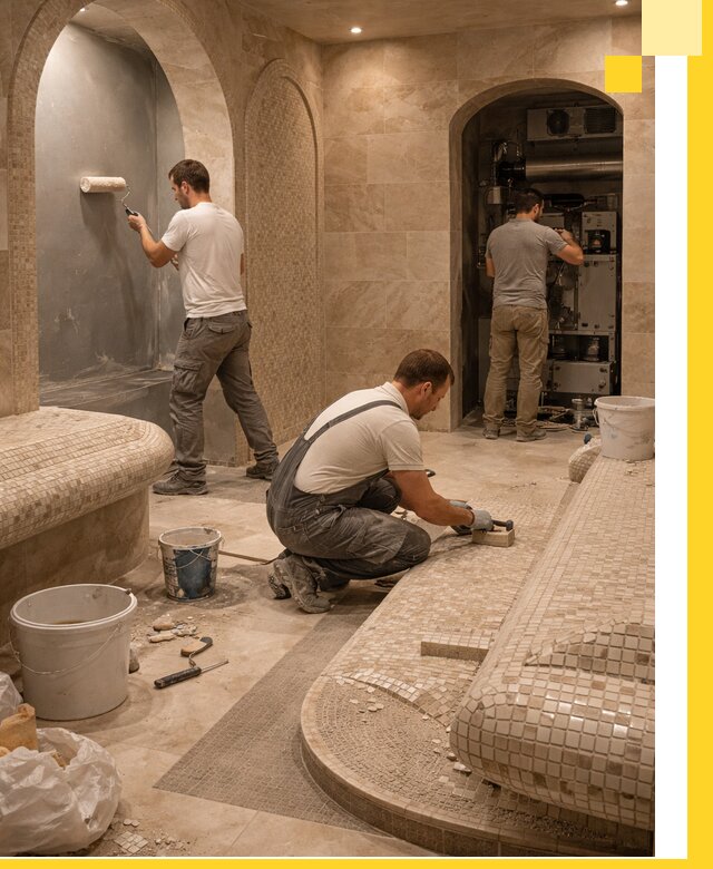 Строительство бани с хамамом и бассейном под ключ в Сосновом Боре