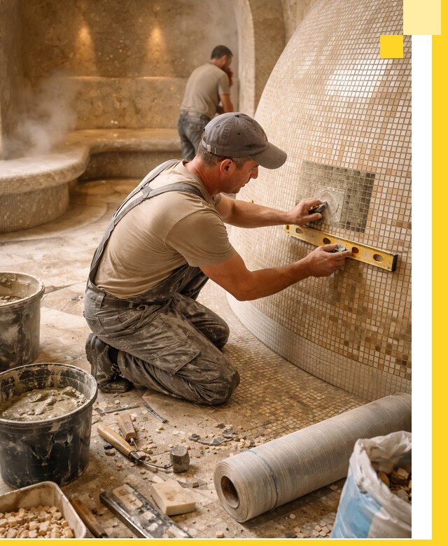 Хамам под ключ в Сосновом Боре: проектирование, строительство, отделка